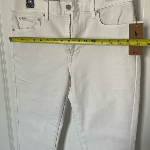 NWT Polo Ralph Lauren Womens The Tompkins Mid Rise Skinny Crop Jeans White Sz 29 - Picture 7 of 16